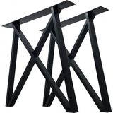 Abronya Metal Masa Ayağı Yemek Masası Çalışma Masası Ahşap Masa Ayağı 55X75 cm Siyah Renk 1 Takım