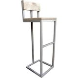 Abronya Metal Yüksek Tabure Sırtlı Metal Bar Tipi Sandalye Ahşap Istemiyorum