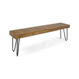 Abronya Minimalist Bahçe Bankı Ahşaplı Metal Bench
