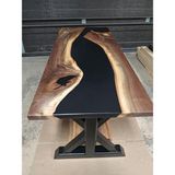 Abronya Siyah Epoksi Yemek Masası 90X200 cm 1 Adet