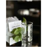 Abroz Home Design Gümüş Şeritli Cam Kahve Yanı Su Bardağı 1 Parça Şık Sunum İçin - 9 ml