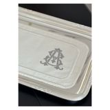 ABROZ HOME DESIGN MONOGRAM Baskılı Kişiye Özel Gümüş Söz Yüzük Tepsisi Mendili / Peçetesi