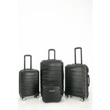 Abs Kabin Orta Büyük Ve Makyaj Boy 4'lü Travel Valiz Bavul Seti - Siyah