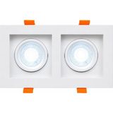 Abs Kare Sıva Altı 7W GU10 LED Spot Ikili Armatür Beyaz Işık