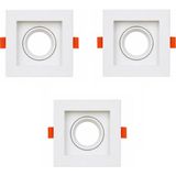 Abs Kare Sıva Altı GU10 LED Spot Armatür Kasası Beyaz 3 Adet