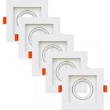 Abs Kare Sıva Altı GU10 LED Spot Armatür Kasası Beyaz 5 Adet