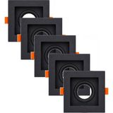 Abs Kare Sıva Altı GU10 LED Spot Armatür Kasası Siyah 5 Adet