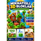 ABS Minecraft Manyetik Bloklar - Creeper Baskılı 6-9 Yaş Tişöer Hediyeli 100 Parça Eğitici Set 3+Yaş Zeka Geliştirici Oyuncaklar.