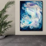 Abstract Luminous Yağlı Boya Dokulu Tablo 50X70 Siyah Çerçeveli