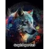 Abstract Wolf Graph Paper 5x5: 5 Squares per Inch Grid Paper | Gift For People Who Love Forest Animals, Wildlife Animal Lovers | For Back To School, Office, Work | 8.5 x 11 Inches | 111 Pages | v4