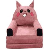Abt Pikachu Figürlü Katlanabilir Çocuk Koltuğu Açılır Yataklı Minder Çocuk Oturma Koltuğu - Pembe