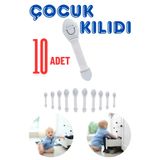 Abuy 10'lu beyaz Bebek & Çocuk Çekmece Kilidi Delme Gerektirmez, Dolap & Çekmece Güvenlik Kilidi