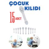 Abuy 15’li Beyaz Bebek & Çocuk Çekmece Kilidi Delme Gerektirmez, Dolap & Çekmece Güvenlik Kilidi
