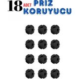 Abuy Priz Kapağı, Bebek ve Çocuk Güvenlik Koruma Piriz Kapatıcı, Priz Koruyucu - 18 Adet - Siyah