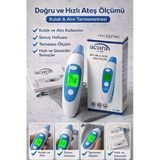 Ac-9280 Kulaktan Ateş Ölçer, Alından Ateş Ölçer, Çantalı, 3 Renk Ekran, Yüksek Hassasiyet