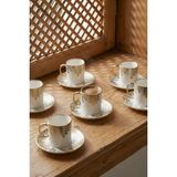Ac Adelina 6 Kişilik Kahve Fincan Takımı - 90 ml - Renkli