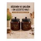 AC AMİSOS 2Lİ SET 1,5LT+1,5LT METAL KAPAKLI CAM KAVANOZ & ÇOK AMAÇLI KAVANOZ