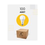 AC AYDINLATMA 12w Bulb Led Ampul 3200k Sarı Işık - 100 Adet