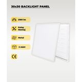 AC Aydınlatma 24W 30X30 Backlight LED Panel Armatür 4000K (Gün Işığı) 2 Adet - 4000K - Gün Işığı