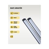 AC AYDINLATMA 36w Siyah Led Bant Armatür 3200k Sarı Işık 2 Adet