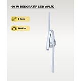 AC AYDINLATMA 40w Led Dekoratif Aplik – 3 Renk Işık (sarı/beyaz/gün Işığı) Krom Modern Duvar Aydınlatması Gümüş