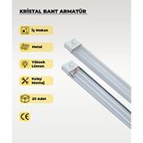 Ac Aydınlatma 60W Beyaz Kristal Led Bant Armatür 6500K Beyaz Işık 20 Adet