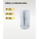 AC Aydınlatma 60W Kristal Pervane 4+1 Kanatlı Ampul 6500K Beyaz Işık
