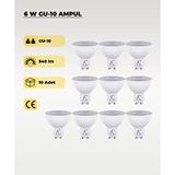 AC AYDINLATMA 6w Gu10 Led Ampul 3200k Sarı Işık 10 Adet
