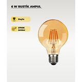 AC AYDINLATMA 6w Rustik Ampul 2700k Sarı Işık