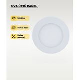 AC Aydınlatma 6W Sıva Üstü Yuvarlak LED Panel 3200K Sarı Işık - 3200K - Gün Işığı