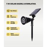 AC Aydınlatma 7W Güneş Enerjili & Solar Kazıklı Beyaz Işık Aydınlatma Armatürü