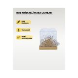 AC AYDINLATMA Buz Kristalli Masa Lambası - Rgb (çok Renlkli) - Kumandalı