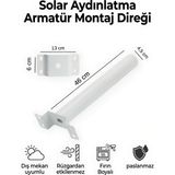 AC Aydınlatma Solar Aydınlatma Armatür Montaj Direği 46 cm Fırın Boyalı Paslanmaz Dış Mekan Bahçe Duvar Direği - Beyaz