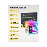 AC AYDINLATMA USB Neon RGB Piksel Şerit Led - Animasyonlu - Sese Duyarlı - 5 Metre (Aplikasyon - Kumandalı))