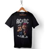 Ac Dc Band Cartoon Alternatif Doğru Akım Baskılı Tişört Unisex T-Shirt - Siyah - XL