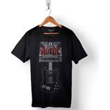 Ac Dc Black Ice Guıtar Gitar Alternatif Akım Baskılı Tişört Unisex T-Shirt - Siyah - XL
