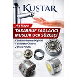 Aç Kapa Musluk Ucu Su Tasarruf Aparatı Musluk Filtresi Lavabo Musluk Süzgeci Dış Dişli 23,7Mm