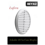 Aç Kapa Yalıtımlı Havalandırma Ayarlı 18 Cm Beyaz Kapak Cam Menfezi Doğalgaz Aparatı Yuvarlak