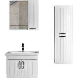 ACA Tasarım Royal 80CM Banyo Dolabı Takımı Boy Dolapsız - Beyaz