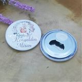 Açacak Bebek Magnet Doğum Hediyesi Tavşanlı, Bebek Şekeri, Bebek Mevlüt Şekeri Metal 58 Mm(15 Adet)
