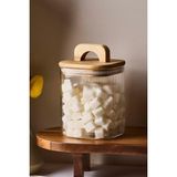 Acacia 950 ml Kare Akasya Vakum Kapak Borosilikat Cam Kavanoz 10X12 cm - Şeffaf
