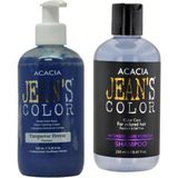 Acacia Jeans Color Boya Koruyucu Şampuan 250 ml ve Renkli Saç Boyası Turkuaz 250 ml