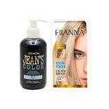 Acacia Jean's Color Mavi 250ml. Blue Amonyaksız Balyaj Renkli Saç Boyası + Bianna Açıcı Set