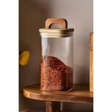 Acacia Kare 800 ml Akasya Vakum Kapak Borosilikat Cam Kavanoz 8X15 cm - Şeffaf