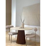 Acantus Traverten Ahşap Yemek Masası 100X100