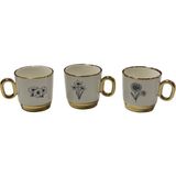 Acar 3 Lü Set Porselen Kupa - Gold