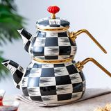 Acar 5758 Qualita King Mini Emaye Dama Çaydanlık Takımı