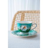 Acar 6 Kişilik Porselen Kahve Fincan Takımı - 90 ml - Yeşil