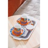 Acar 7170 Harvest 2 Li Sunumlu Kahve Fincan Takımı - Renkli - 100 ml