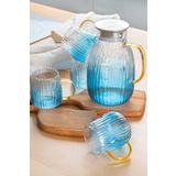 Acar 91 Mavi 1800 ml Cam Sürahi Seti + 4 Adet 350 ml Bardak